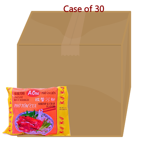 A-One Rice Noodles - Shrimp & Crab-蝦蟹河粉-65g-INAO102-30