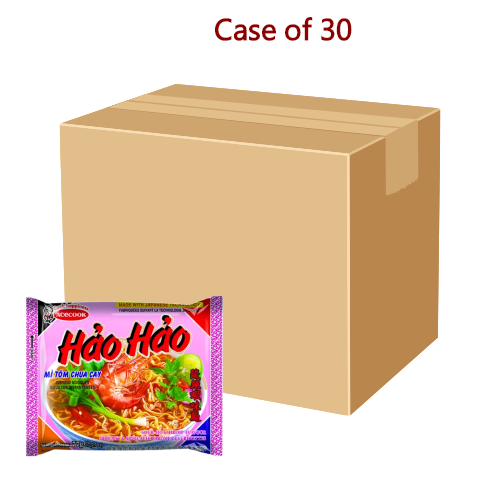 Load image into Gallery viewer, Acecook Hao Hao Noodles - Hot &amp; Sour Shrimp-越南酸辣蝦味麵-77g-INAC102-30
