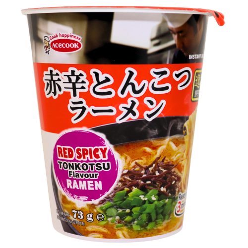 Acecook Ippin Cup Noodle - Red Spicy Tonkotsu-博多辣豬骨風味杯麵-73g-INAC305