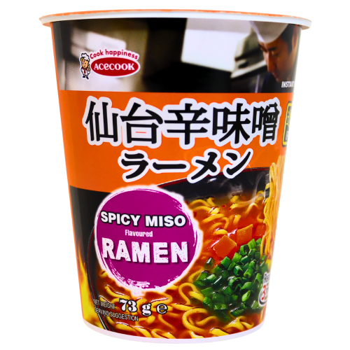 Acecook Ippin Cup Noodle - Spicy Miso-逸品拉麵杯麵仙台辣味增味-73g-INAC306