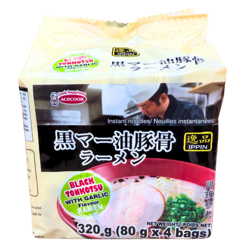 Load image into Gallery viewer, Acecook Ippin Ramen - Black Tonkotsu-博多黑蒜豬骨風味拉麵-4_80g-INAC405
