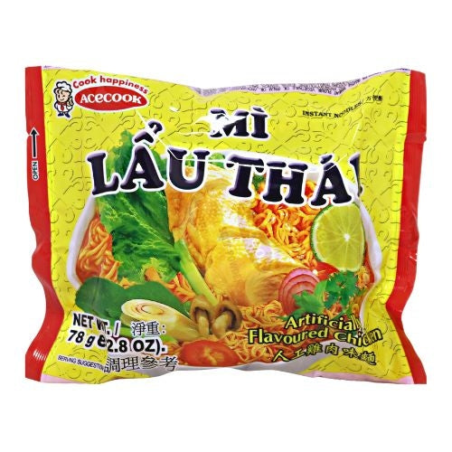 โหลดรูปภาพเข้าสู่ตัวดูแกลเลอรี, Acecook Mi Lau Thai Noodles - Chicken-泰式雞蓉麵-78g-INAC203
