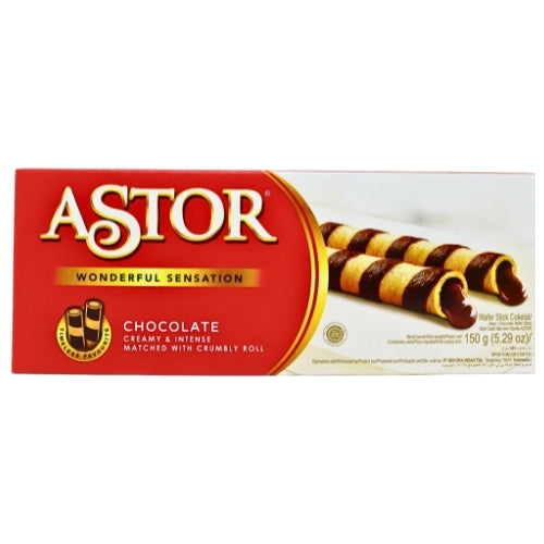 โหลดรูปภาพเข้าสู่ตัวดูแกลเลอรี, Astor Chocolate Wafer Rolls-巧克力威化卷-150g-SNACAS203
