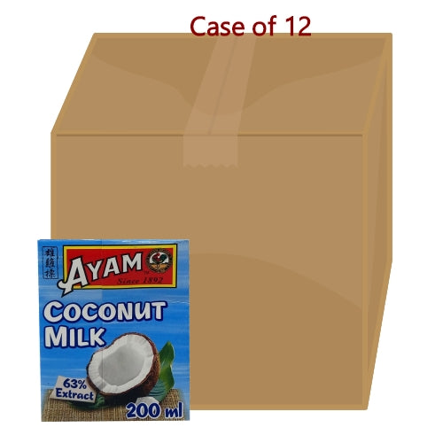 Ayam Premium Coconut Milk - TetraPak-雞標椰奶(利樂紙包裝)-200g-COC217-12