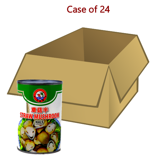 BH Split Straw Mushrooms (Halves)-兄弟牌開半草菇-425g-MSH109-24