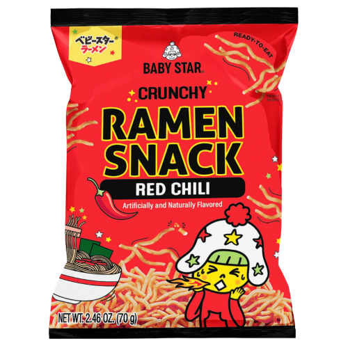 Baby Star Ramen Snack Red Chilli Hosomen-Baby Star 童星點心面 辣味-70g-SNACBS121