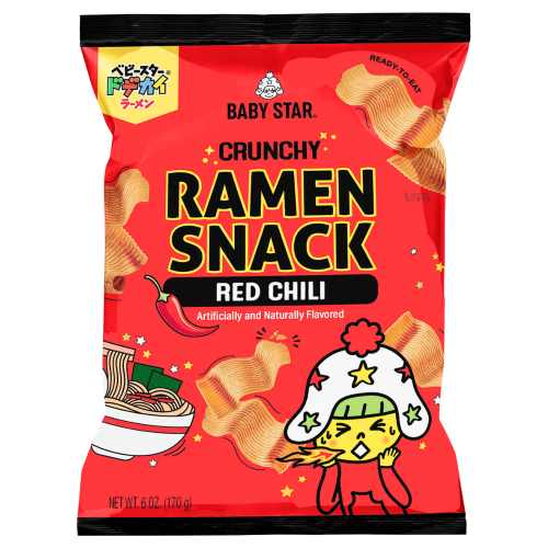 Baby Star Ramen Snack Red Chilli Wide-Baby Star 童星點心面 寬麵 辣味-170g-SNACBS120