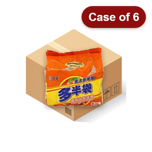 BaiXiang Noodles - Spicy Beef Flavour-白象多半袋香辣牛肉面(五連包)-5_138g-INBX105-6