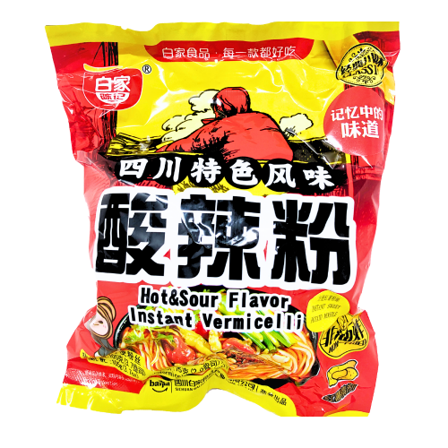 Bai Jia Sweet Potato Noodle - Hot & Sour-白家酸辣方便粉絲-105g-INBJ104