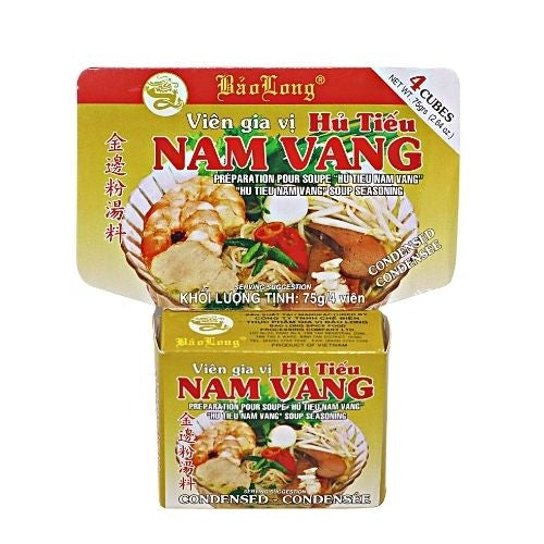Bao Long Hu Tieu Nam Vang Soup Seasoning - 4 cubes-金邊粉湯料-75g-MSG413