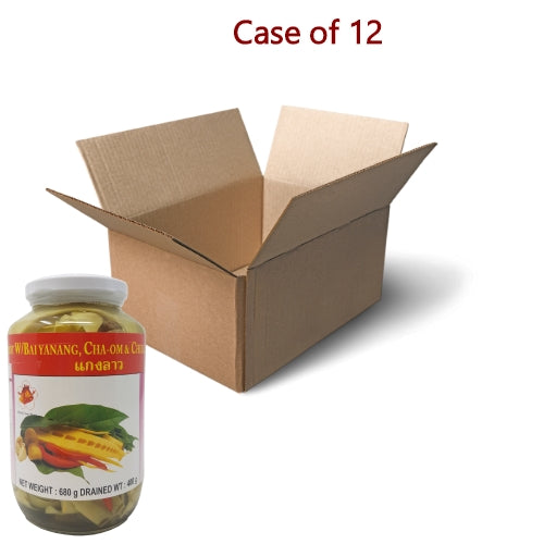 Bells & Flower Bamboo w/Cha-om, Chilli, Mushroom & Bai Yanang-泰國竹筍加亞囊葉,羽葉金合歡,辣椒和草菇-680g-BAM503-12