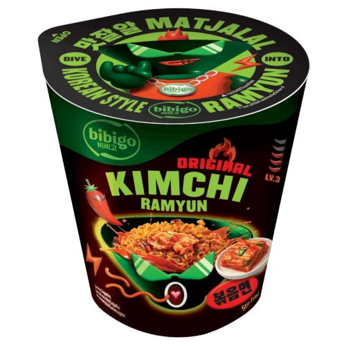 Bibigo Korean Style Stir Fried Cup Ramyun (Kimchi Flavour)-必品閣韓式杯裝炒麵 (泡菜味)-98g-INBBG102