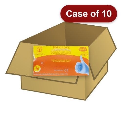 ギャラリービューアに画像を読み込む、Blue Nitrile Gloves Powder Free (M)-藍色丁腈手套(中)-100pcs-GLO308-10
