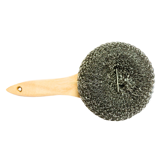 Wooden Angled Wok Scourer