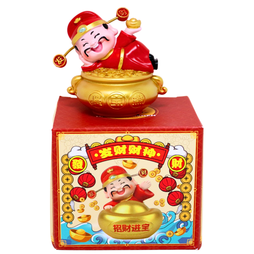 CNY God of Wealth Ornament (1PC)-新年發財財神擺件[聚寶盆]（1個）-1pc-DEC632
