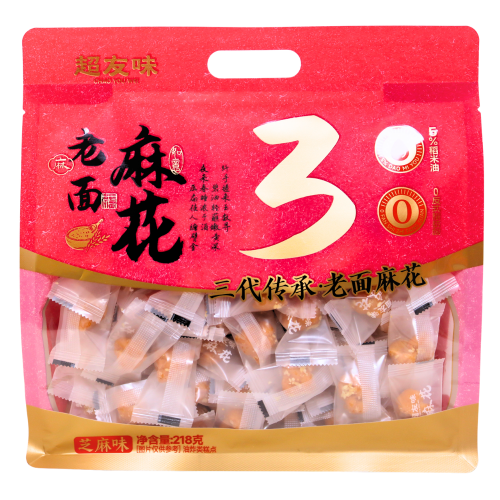 CYW Traditional Fried Dough Twist (Sesame Flavour)-超友味麻花（芝麻味）-218g-BISCYW102