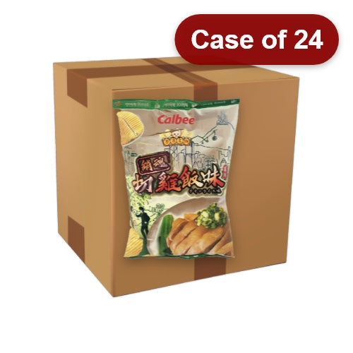 Calbee Potato Crisps - Chicken Rice with Ginger & Scallion-卡樂B薯片-銷魂切雞飯味-70g-SNACCA140-24