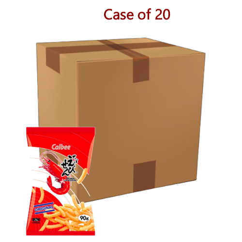 Calbee Prawn Crackers - Original-卡樂B蝦條 - 原味-90g-SNACCA108A-20