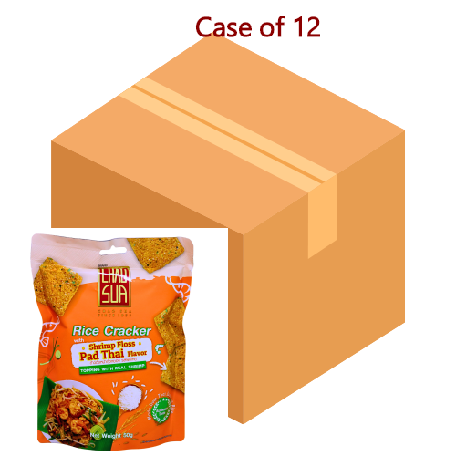 Chao Sua Shrimp Floss Rice Crackers - Pad Thai-泰國蝦肉鬆米餅-泰式炒河味-50g-SNACCS512-12