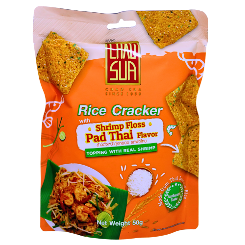 Chao Sua Shrimp Floss Rice Crackers - Pad Thai-泰國蝦肉鬆米餅-泰式炒河味-50g-SNACCS512