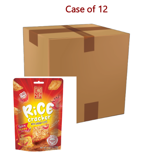 Chao Sua Shrimp Floss Rice Crackers - Spicy Honey (Bite-sized)-泰國一口蝦肉鬆米餅-辣蜂蜜味-50g-SNACCS505-12