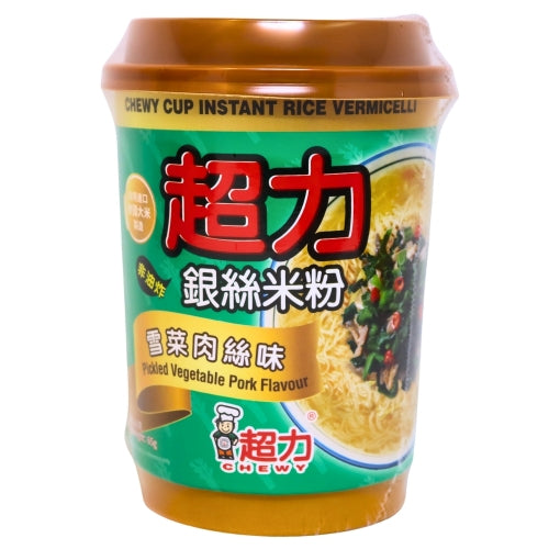 Chewy Cup Rice Vermicelli - Pickled Vegetables Pork-超力銀絲杯裝米粉-雪菜肉絲味-58g-INCW302