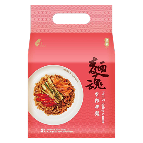 Dajia Soul Stirred Noodle - Hot & Spicy Sauce-大甲佳旭麵魂-香辣拌麵(全素)-4_120g-INDJ102