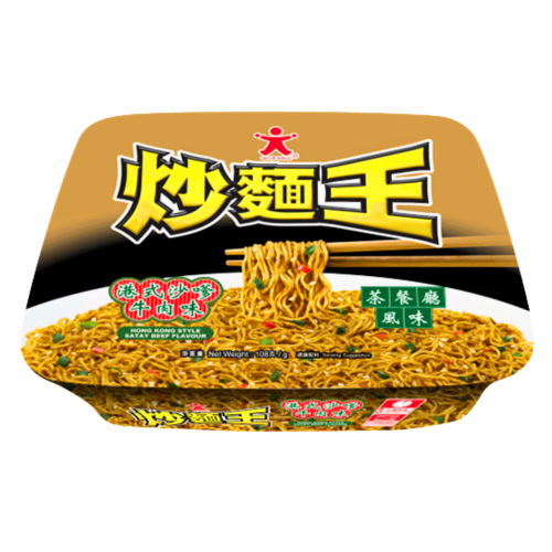Doll Fried Noodle - HK Style Satay Beef-公仔麵炒麵王-港式沙嗲牛肉味-108g-INDO405