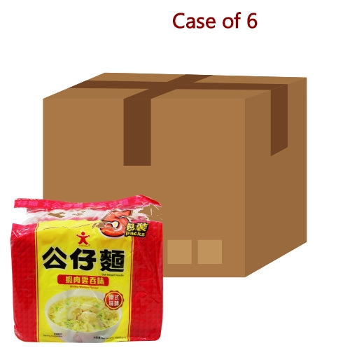 Load image into Gallery viewer, Doll Noodle - Shrimp Wonton-公仔鮮蝦雲吞麵-5_100g-INDO105-6
