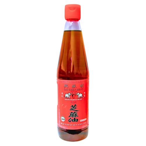 Double Elephant (Btl) Blended Sesame Oil 650mL-胡振興混合芝麻油 650mL-650ml-SAUDE102