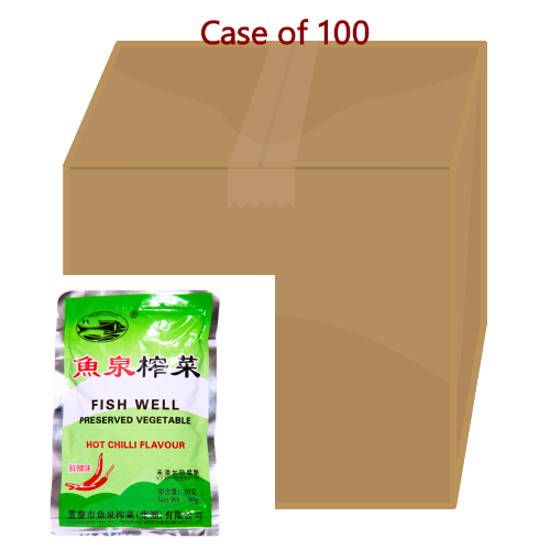 Load image into Gallery viewer, Fish Well Hot Chilli Flavour Preserved Vegetable (YuQuan)-魚泉鮮辣味榨菜-80g-PRE617-100
