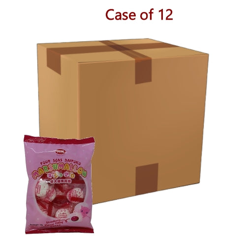 Load image into Gallery viewer, Four Seas DFK Marshmallow Strawberry-四洲士多啤梨夾心棉花糖-58g-CANSF102-12

