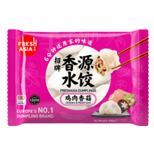 Fresh Asia Chicken & Chinese Mushroom Dumpling-香源雞肉香菇水餃-400g-DUMFA106