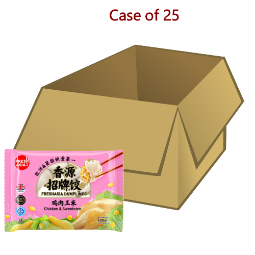 Load image into Gallery viewer, Fresh Asia Chicken &amp; Sweetcorn Dumpling-香源雞肉玉米水餃-400g-DUMFA119-25
