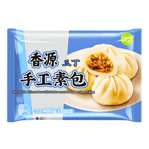 Load image into Gallery viewer, Fresh Asia Mushroom &amp; Bamboo Shoots Bun-香源三丁手工素包-480g-DIMFA210
