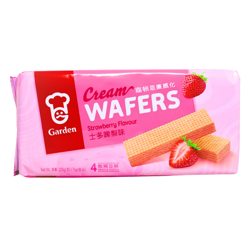 Garden Cream Wafers - Strawberry-嘉頓忌廉威化 - 士多啤梨味-200g-BISG201