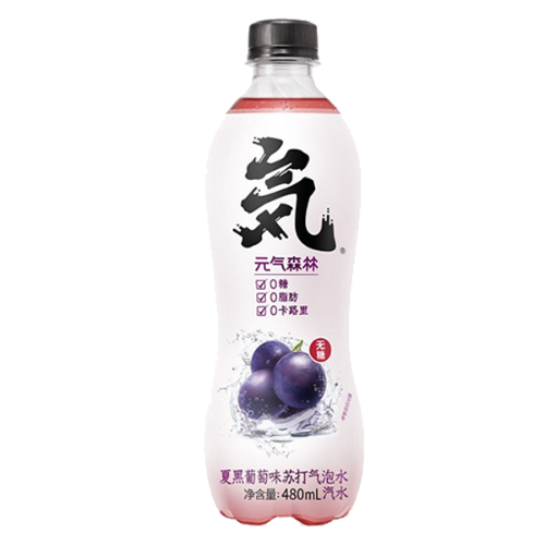 Load image into Gallery viewer, Genki Forest Sparkling Water - Black Grape-元氣森林氣泡水-夏黑葡萄-480ml-DRIYQSL106

