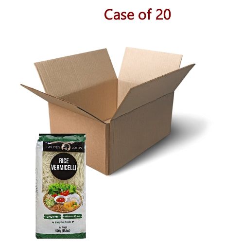 Golden Lotus Rice Vermicelli 1mm - Gluten Free-金蓮花無麩質越南米粉-500g-NOO801-20