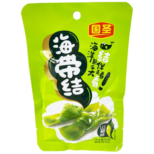 Guo Sheng Preserved Seaweed Knot - Spicy-國聖海帶結-山椒味-60g-PRE600