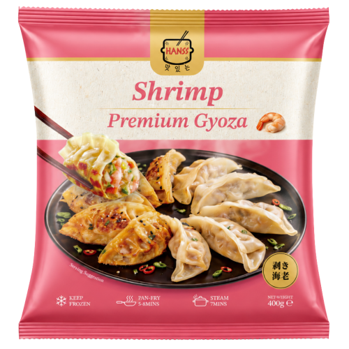 HANSS Shrimp Premium Gyoza-HANSS 鮮蝦蒸煎餃-400g-DUMFA305