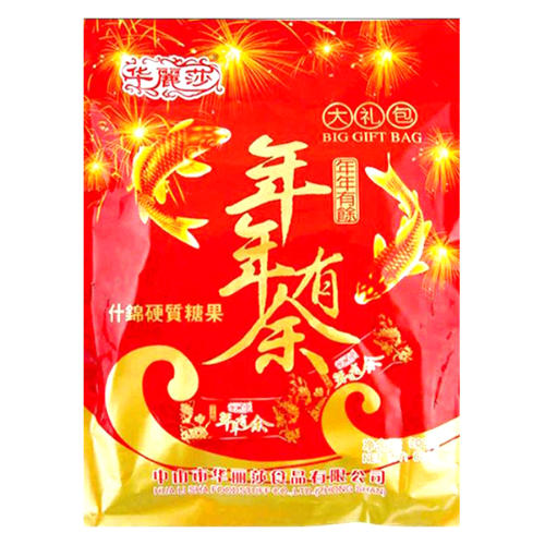 HLS New Year Candy - Assorted Fruit (Surplus Year Bag)-華麗莎年年有餘利是糖-雜果味-600g-CANHLS103