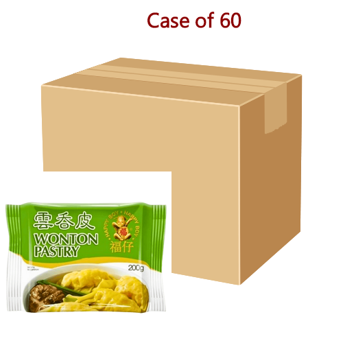 Happy Boy Wonton Pastry (Frozen)-福仔雲吞皮-200g-WRAP305-60