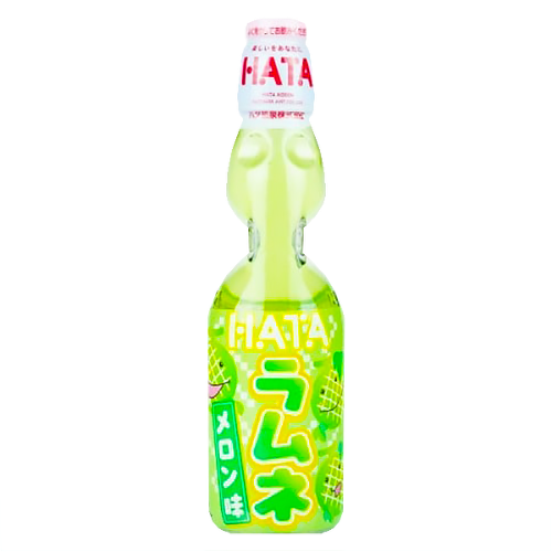 Hatakosen Ramune - Melon (Carbonated Soft Drink)-日本波子汽水-哈密瓜-200ml-DRIHT203