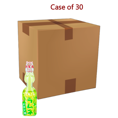 Hatakosen Ramune - Melon (Carbonated Soft Drink)-日本波子汽水-哈密瓜-200ml-DRIHT203-30