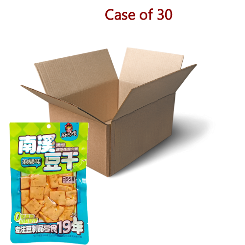 HuiJi Dried Beancurd - Pickled Chilli-好巴食泡椒豆腐干-95g-SNACHJ104A-30