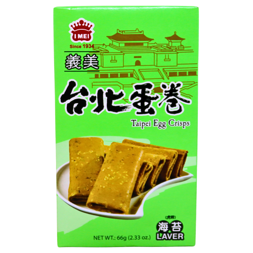 IMei Taipei Egg Crips - Laver-義美臺北蛋捲-海苔-66g-SNACIM302