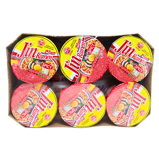 Ottogi Jin Cup Ramyun - Hot - 6 x 65g