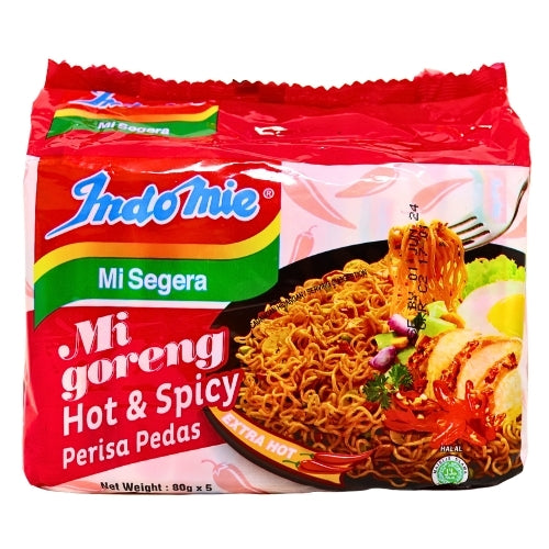 Indomie Noodles - Mi Goreng Spicy (Indonesia Version) Multipack-印尼營多撈麵 - 辣味-5_80g-ININ152A