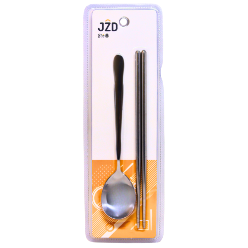 JZD Stainless Steel Chopsticks & Spoon Set-不鏽鋼筷子湯匙套裝-1set-KITCUT115