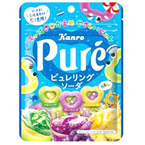 Load image into Gallery viewer, Kanro Pure Heart Ring Gummy - Fruit Soda-甘樂心型軟糖-蘇打水果味-63g-CANKA103
